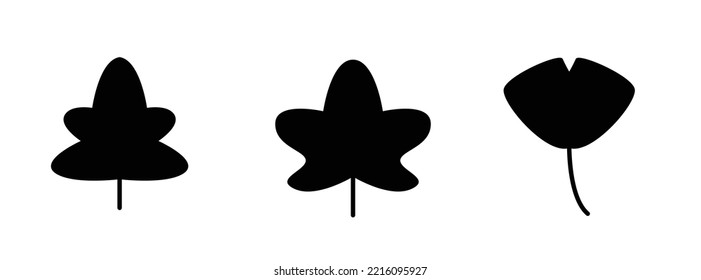 leaf shape illustration icon with black style