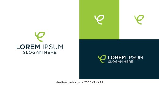 Leaf shape initial E and Y initials logo, suitable for agriculture-based companies