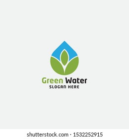 Leaf shape and shape of water droplet combined. Minimalist vector design. Monogram and flat logo style. Modern icon and symbol.