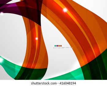 Leaf shape wave abstract background. Wave elements with glossy light effects