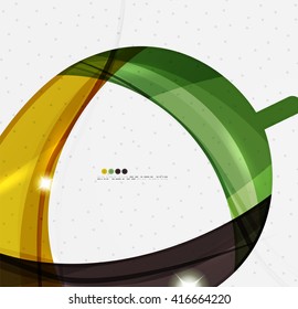 Leaf shape wave abstract background. Wave elements with glossy light effects