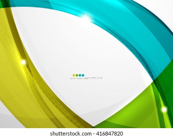 Leaf shape wave abstract background. Wave elements with glossy light effects