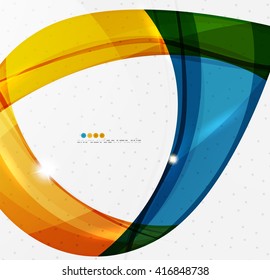 Leaf shape wave abstract background. Wave elements with glossy light effects
