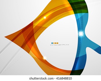Leaf shape wave abstract background. Wave elements with glossy light effects