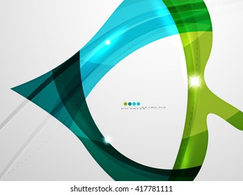 Leaf shape wave abstract background. Wave elements with glossy light effects