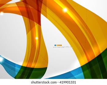 Leaf shape wave abstract background. Wave elements with glossy light effects