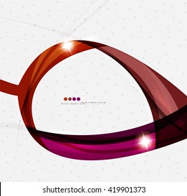 Leaf shape wave abstract background. Wave elements with glossy light effects