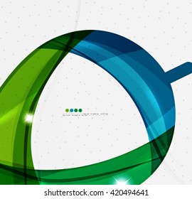 Leaf shape wave abstract background. Wave elements with glossy light effects