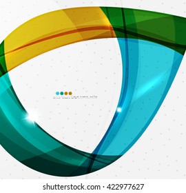 Leaf shape wave abstract background. Wave elements with glossy light effects