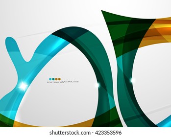 Leaf shape wave abstract background. Wave elements with glossy light effects