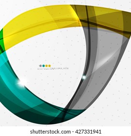 Leaf shape wave abstract background. Wave elements with glossy light effects