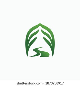 leaf shaped gate vector illustration template