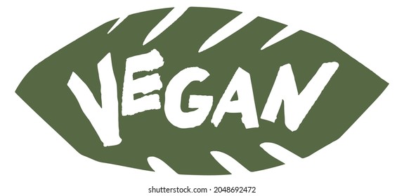 Leaf shaped sticker or package stamp, natural and organic products, vegan and vegetarian food and goods. Ecological and fresh guarantee. Label or banner, emblem or logotype. Vector in flat style