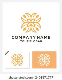 Blattform, w-Logo, Vektor-Blattform, mit abstrakter Form