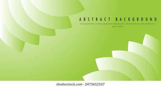 Leaf shapes abstract minimal background with green gradient. Dynamic shape banner background with soft green color