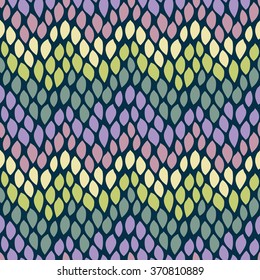Leaf shapes forming a multi-colored chevron pattern. Editable vector seamless pattern.