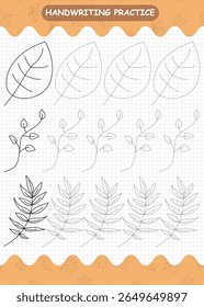 Leaf shapes for tracing to enhance motor skills in preschool children