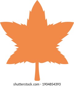 Leaf with sharp edges flat vector graphic illustration icon isolated	
