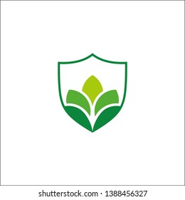 leaf shield healthy nature logo