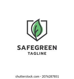 Leaf and shield logo design inspiration vector template