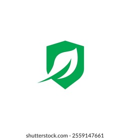 Leaf Shield logo Design. Organic Nature logo