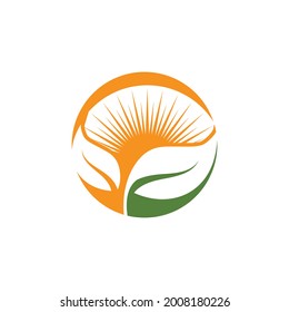 Leaf and Shutter Lens Aperture for Nature Photographer logo design inspiration