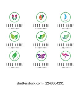 Leaf and Shutter Lens Aperture for Nature Photographer logo design inspiration