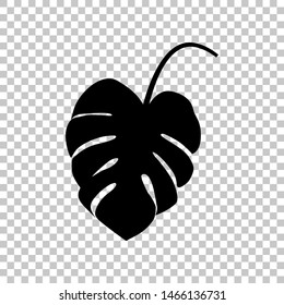 Leaf sign. Black icon on transparent background. Illustration.