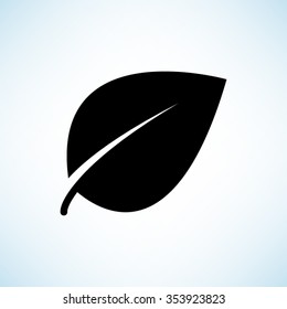 Leaf sign -  black vector icon