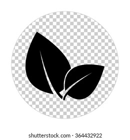 Leaf sign  - black vector icon