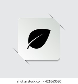 Leaf sign -  black vector icon