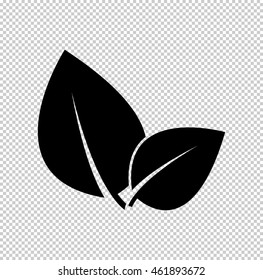 Leaf sign -  black vector icon
