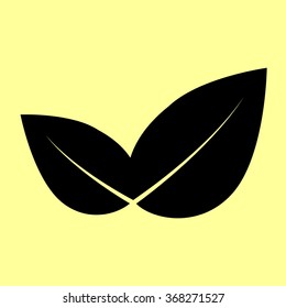 Leaf sign. Flat style icon vector illustration.