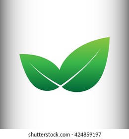 Leaf sign. Green gradient icon
