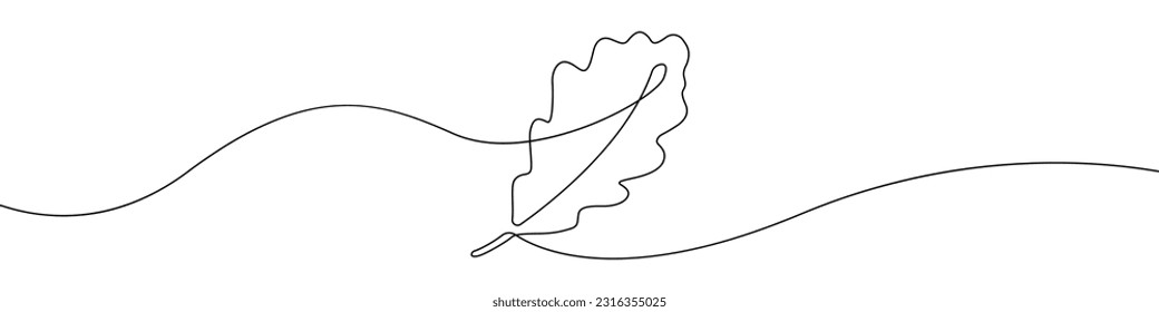 Leaf sign line continuous drawing vector. One line a Leaf icon vector background. A Leaf icon. Continuous outline of a Leaf.