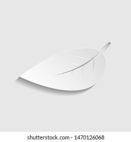 Leaf sign. Paper style icon. Illustration.