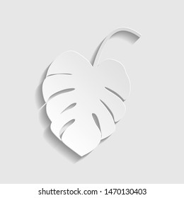 Leaf sign. Paper style icon. Illustration.