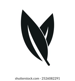 Icono de color de glifo de Vector de símbolo de hoja