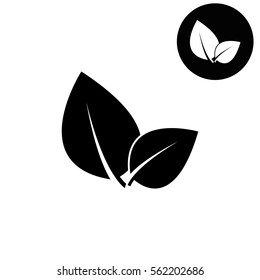 Leaf sign  - white vector icon