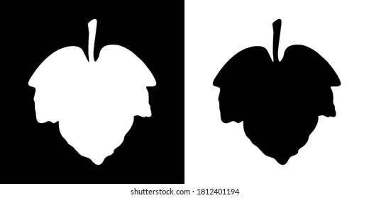 Leaf silhouette icons set. Isolated black and white sign. Vector illustration. Great for use as an additional design, logos, labels, stickers, cards, prints, textiles, and more creatives ideas.