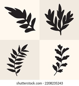 leaf silhouette illustration can be used as an icon