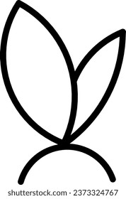 Leaf silhouette for minimalist logos