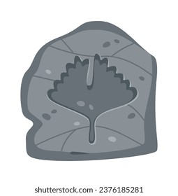 Leaf Silhouette On Fossil Vector Illustration