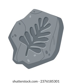 Leaf Silhouette On Fossil Vector Illustration