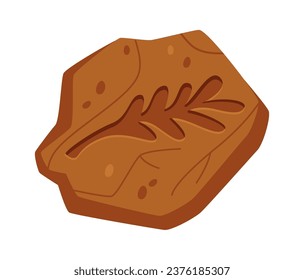 Leaf Silhouette On Fossil Vector Illustration