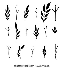 Leaf silhouette set. Illustration vector.