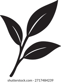 Leaf silhouette symbolizing nature, eco, growth, and environment.