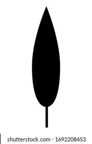 vector de silueta de hoja. Forma negra con forma de hoja lanceolada. ilustración vectorial aislada en fondo blanco.