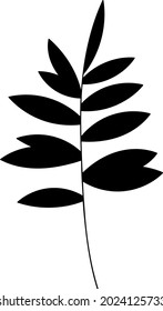 Leaf silhouette vector illustration. Forest greenery background