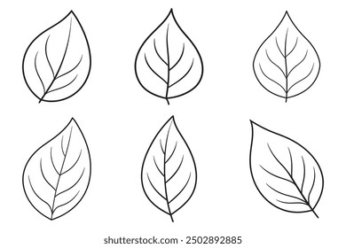 leaf silhouette vector line art illustration designs outline